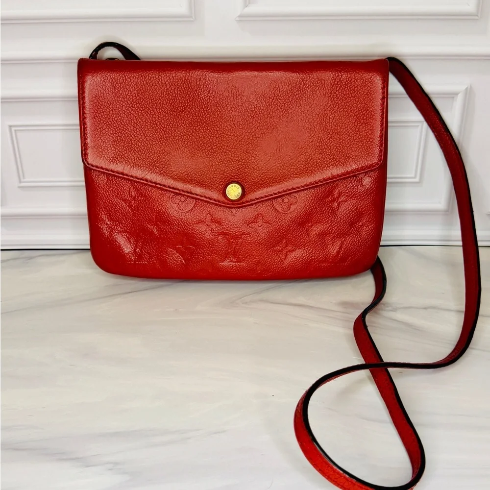 Louis Vuitton Twice Red Empreinte Leather Crossbody Bag | Full Inclusion - Picture 3 of 15